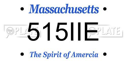 515IIE Massachusetts License Plate