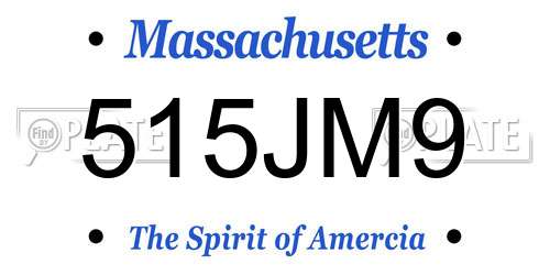 515JM9 Massachusetts License Plate