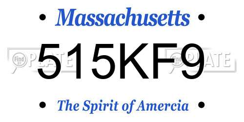 515KF9 Massachusetts License Plate