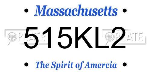 515KL2 Massachusetts License Plate