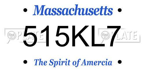 515KL7 Massachusetts License Plate