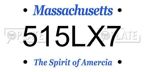 515LX7 Massachusetts License Plate