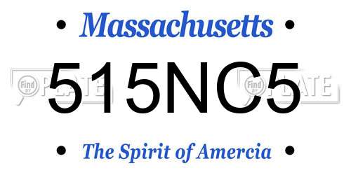515NC5 Massachusetts License Plate