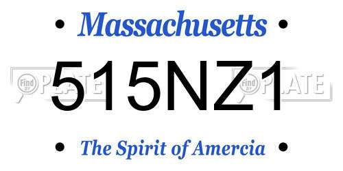 515NZ1 Massachusetts License Plate
