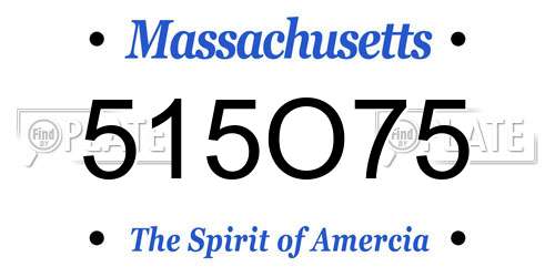 515O75 Massachusetts License Plate