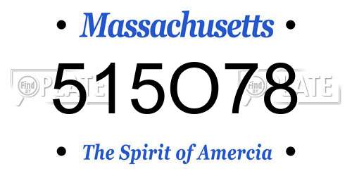 515O78 Massachusetts License Plate