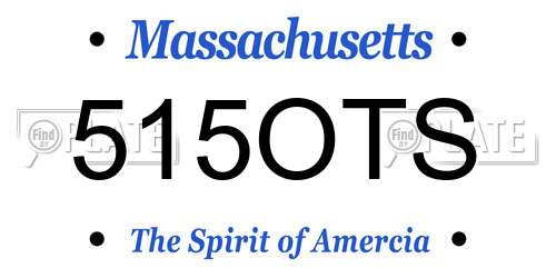 515OTS Massachusetts License Plate