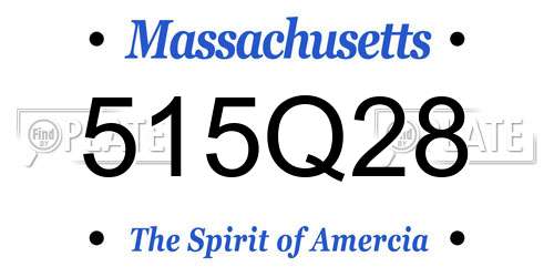 515Q28 Massachusetts License Plate