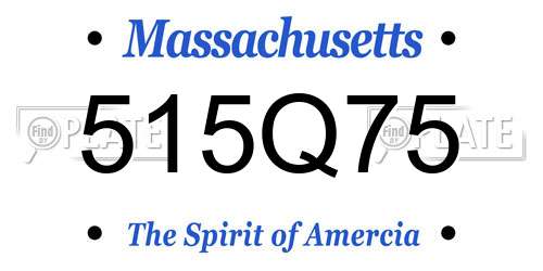 515Q75 Massachusetts License Plate