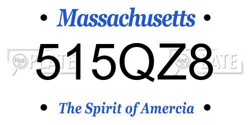 515QZ8 Massachusetts License Plate