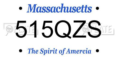 515QZS Massachusetts License Plate