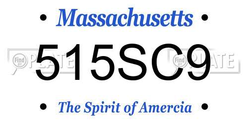 515SC9 Massachusetts License Plate