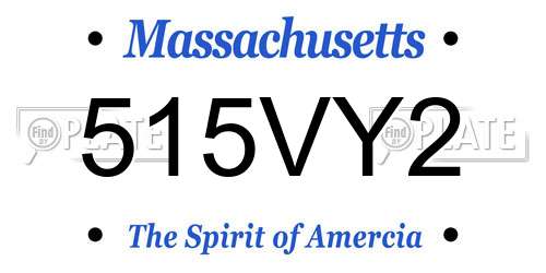 515VY2 Massachusetts License Plate