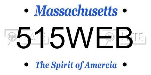 515WEB Massachusetts License Plate
