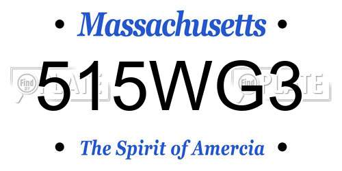 515WG3 Massachusetts License Plate