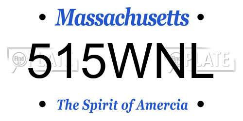 515WNL Massachusetts License Plate