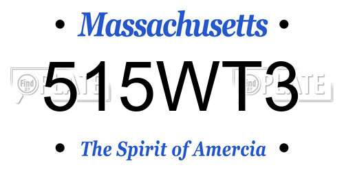 515WT3 Massachusetts License Plate