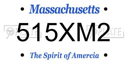 515XM2 Massachusetts License Plate