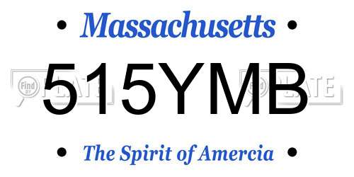 515YMB Massachusetts License Plate