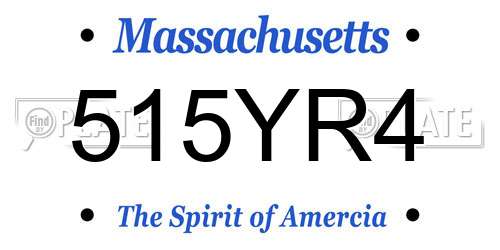 515YR4 Massachusetts License Plate