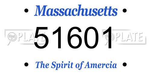 51601 Massachusetts License Plate