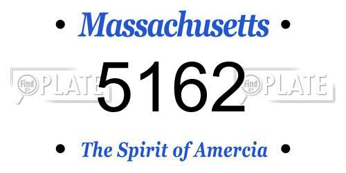 5162 Massachusetts License Plate