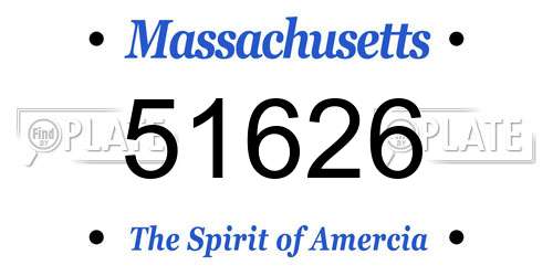 51626 Massachusetts License Plate