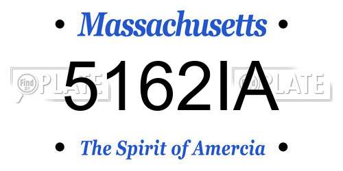5162IA Massachusetts License Plate