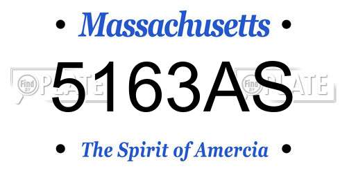 5163AS Massachusetts License Plate