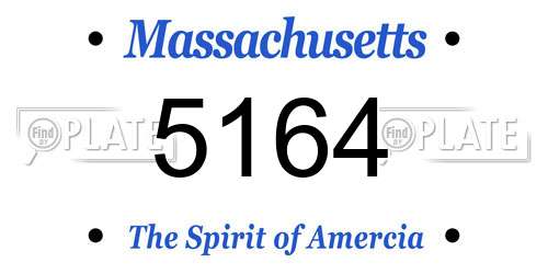5164 Massachusetts License Plate