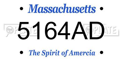 5164AD Massachusetts License Plate
