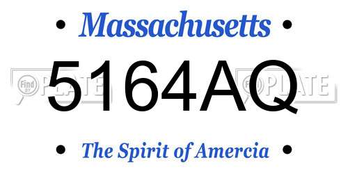 5164AQ Massachusetts License Plate