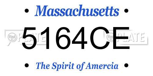 5164CE Massachusetts License Plate