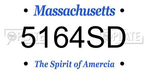 5164SD Massachusetts License Plate