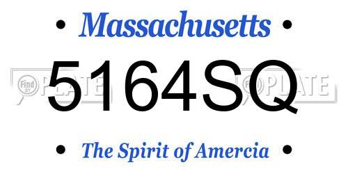 5164SQ Massachusetts License Plate