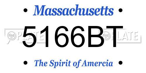 5166BT Massachusetts License Plate