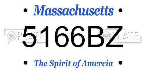 5166BZ Massachusetts License Plate