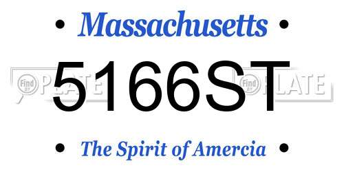 5166ST Massachusetts License Plate