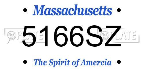 5166SZ Massachusetts License Plate