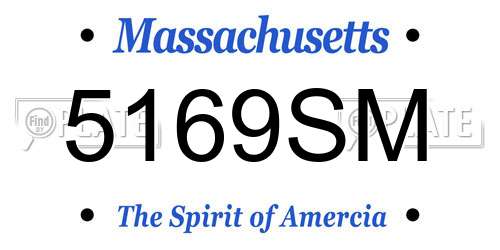 5169SM Massachusetts License Plate
