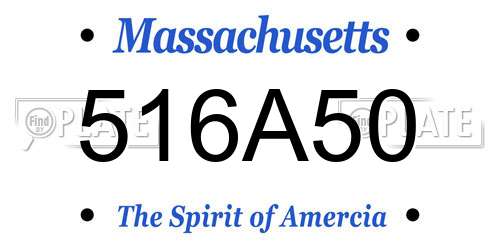 516A50 Massachusetts License Plate