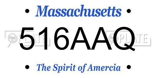 516AAQ Massachusetts License Plate