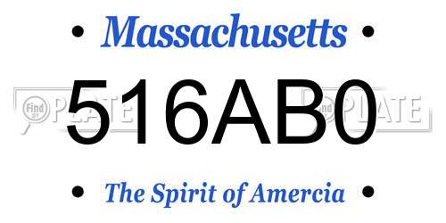 516AB0 Massachusetts License Plate
