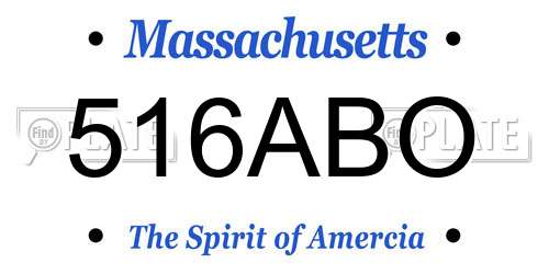 516ABO Massachusetts License Plate