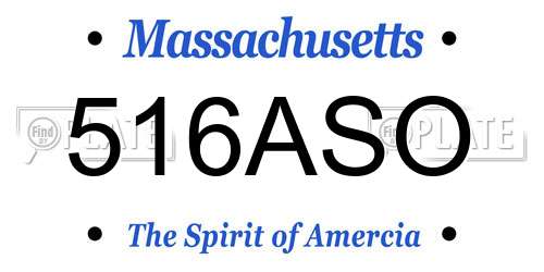 516ASO Massachusetts License Plate