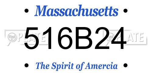 516B24 Massachusetts License Plate