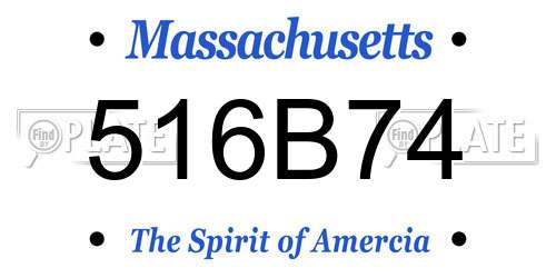 516B74 Massachusetts License Plate