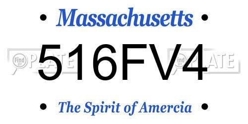 516FV4 Massachusetts License Plate