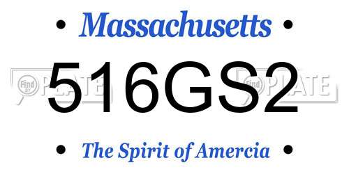 516GS2 Massachusetts License Plate