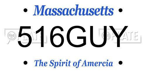 516GUY Massachusetts License Plate